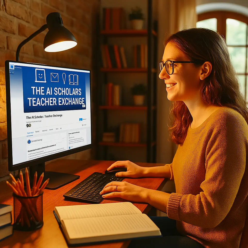 teacher sharing resources on Facebook